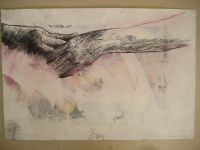 Hand Series-gestures Watercolour pencil on painted paper